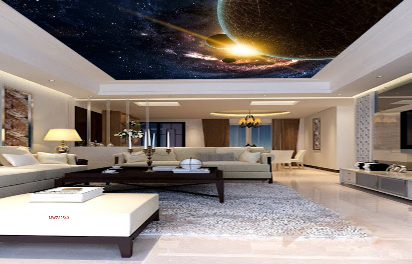 Avikalp MWZ3254 Solar System Sun Moon Earth HD Wallpaper for Ceiling