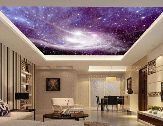 Avikalp MWZ3262 Purple Black Space Stars Moon HD Wallpaper for Ceiling