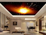 Avikalp MWZ3272 Black Orange Sun Firing HD Wallpaper for Ceiling