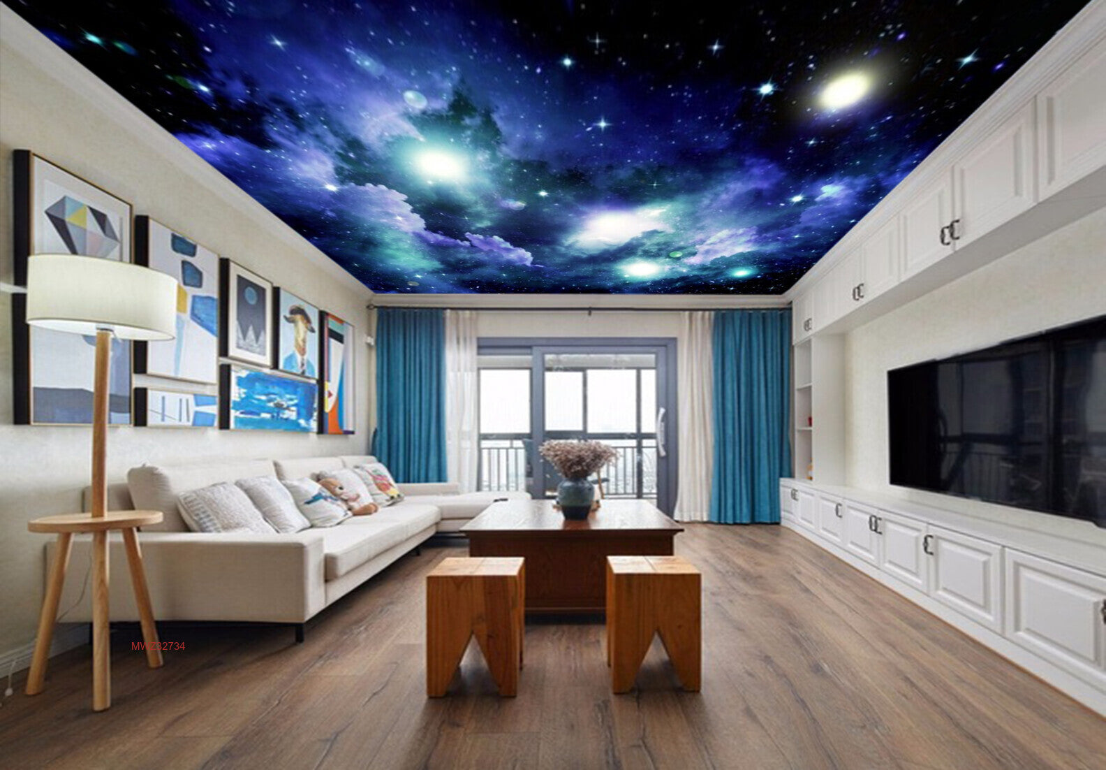 Avikalp MWZ3273 Clouds Moon Stars HD Wallpaper for Ceiling