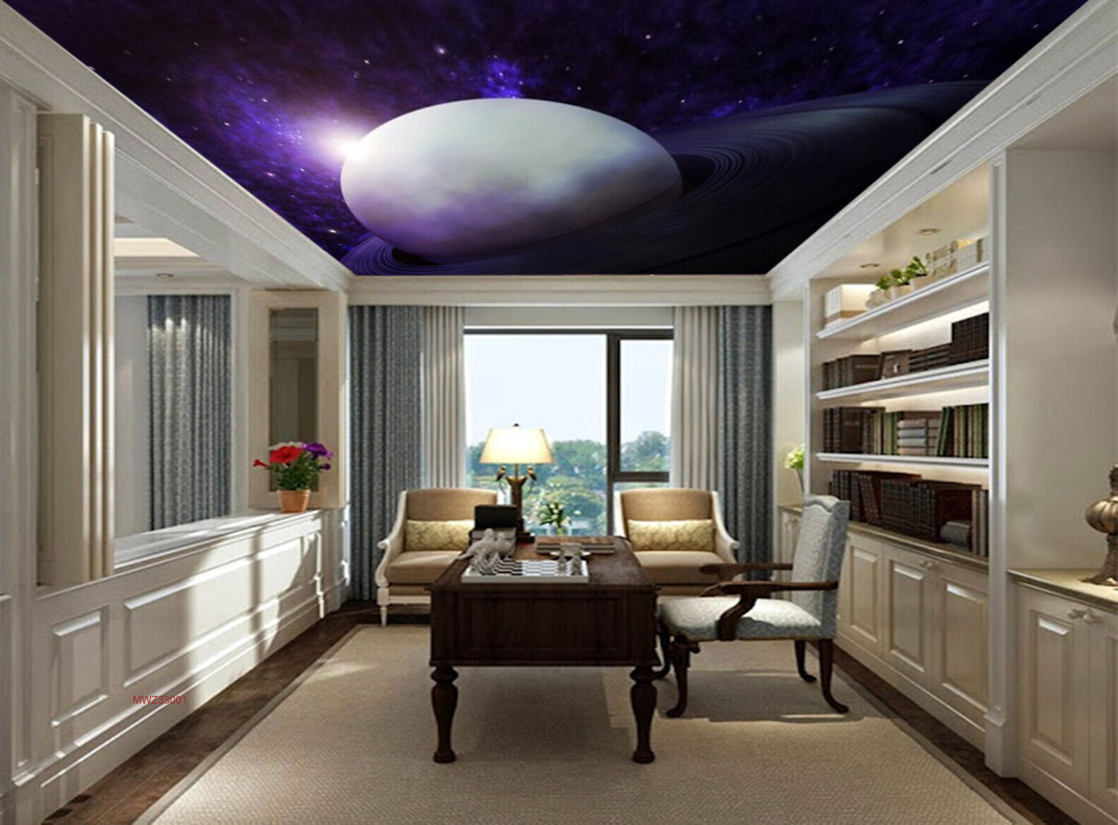 Avikalp MWZ3300 Moon Space Stars HD Wallpaper for Ceiling