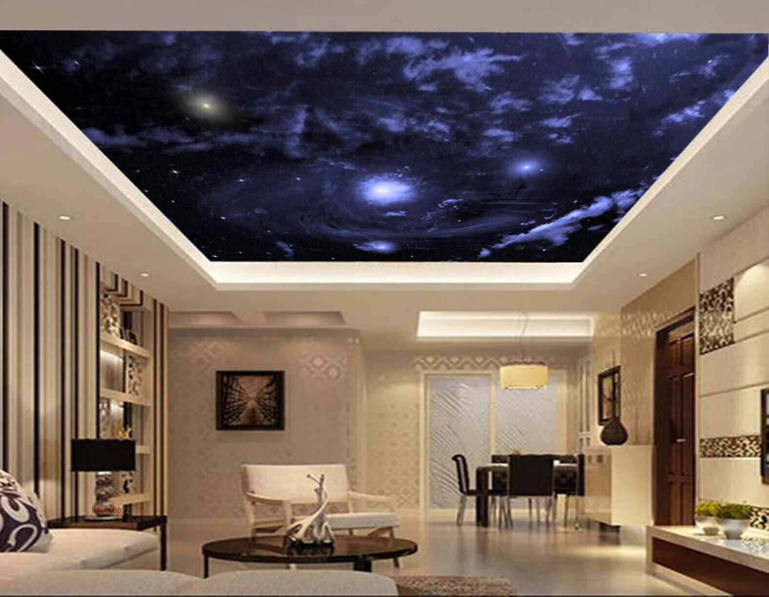 Avikalp MWZ3307 Space Moon Stars HD Wallpaper for Ceiling