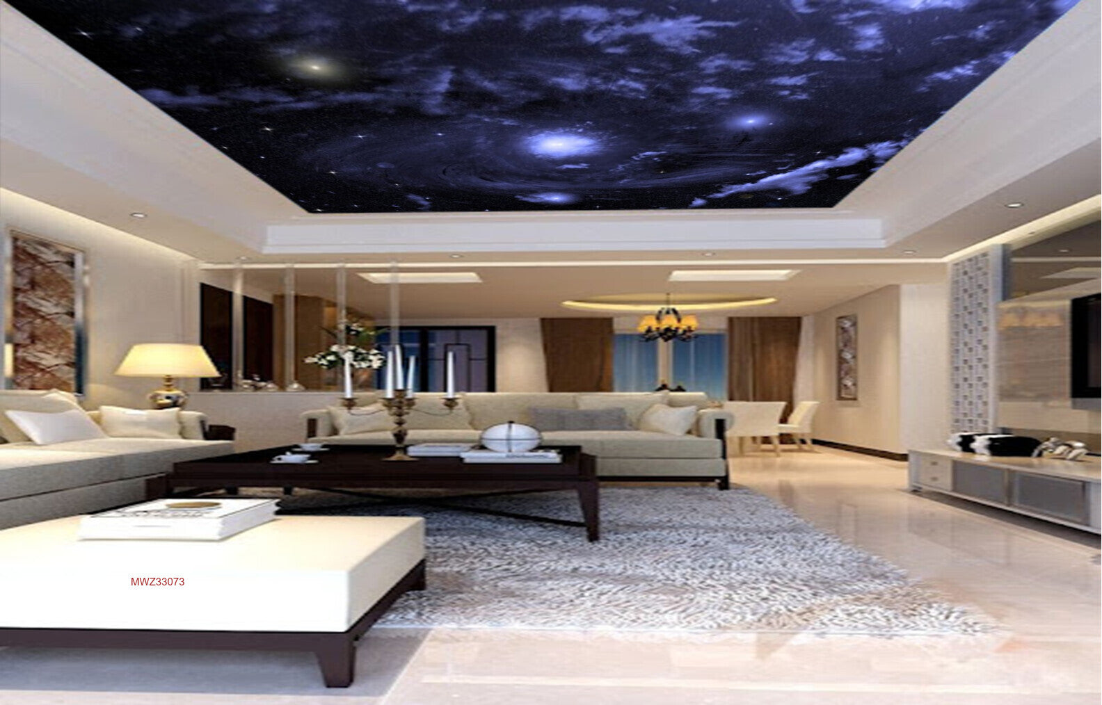 Avikalp MWZ3307 Space Moon Stars HD Wallpaper for Ceiling