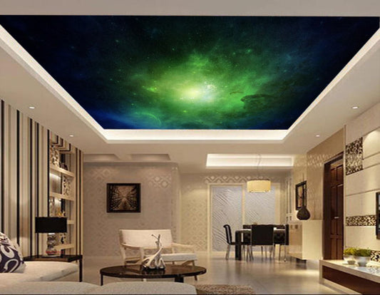 Avikalp MWZ3310 Green Black Space Stars HD Wallpaper for Ceiling