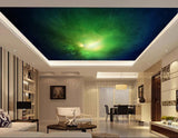 Avikalp MWZ3314 Black Green Space Sun Stars HD Wallpaper for Ceiling