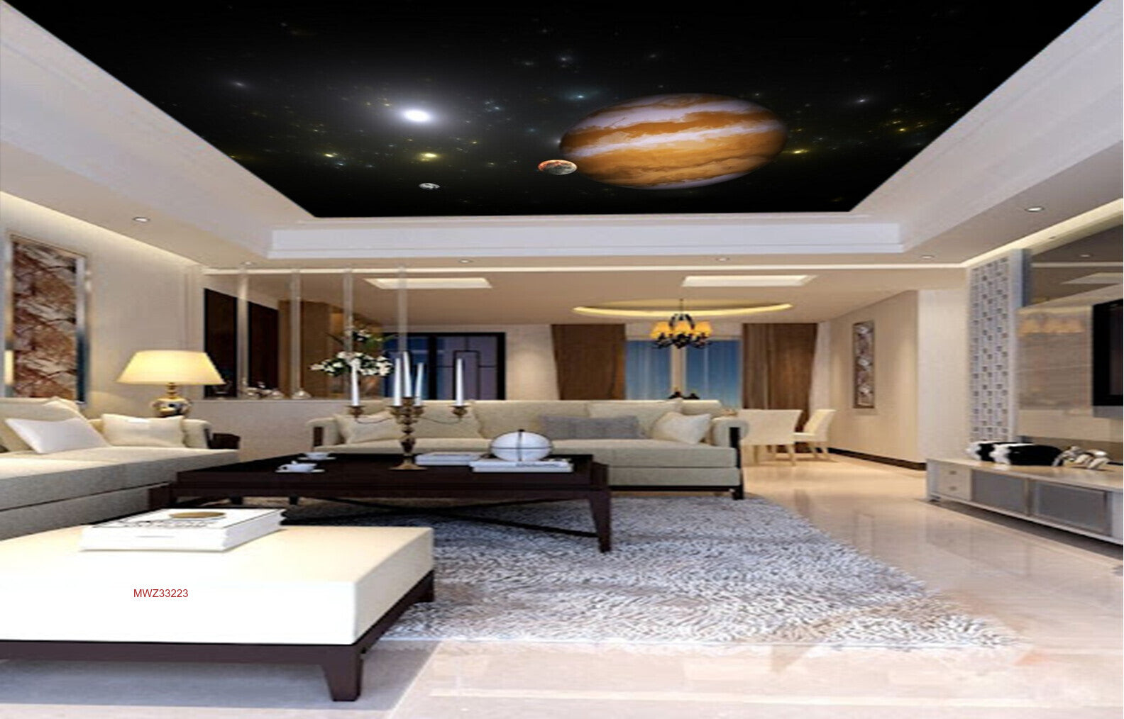 Avikalp MWZ3322 Solar System Sun Moon HD Wallpaper for Ceiling