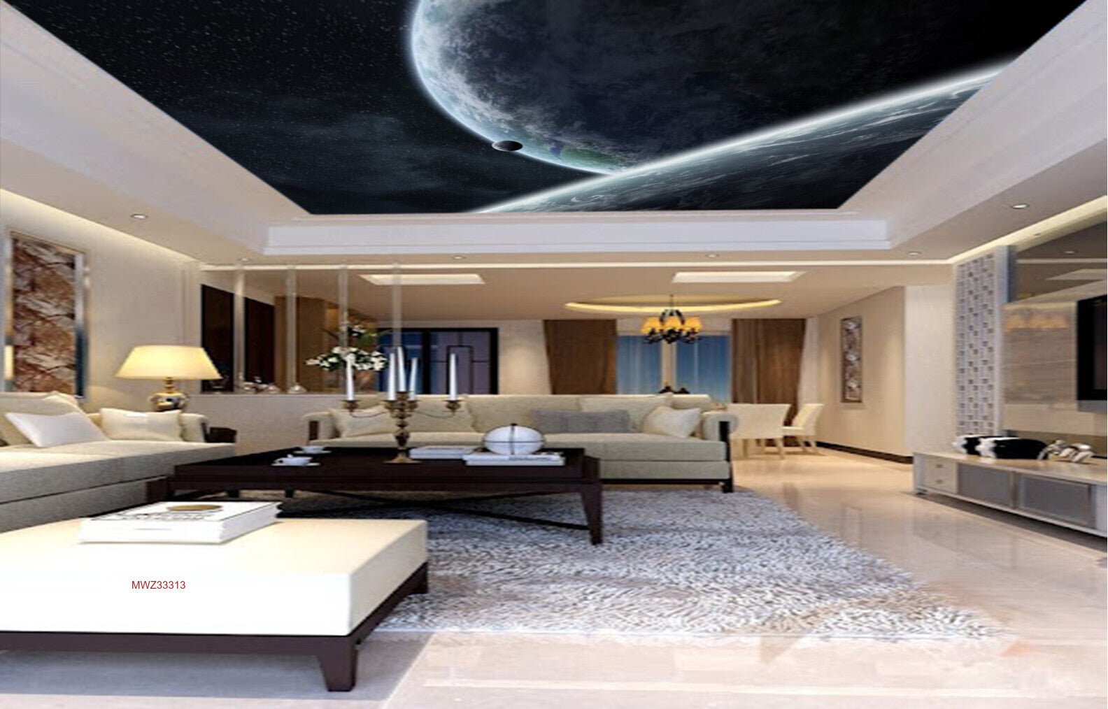 Avikalp MWZ3331 Earth Space Solar System HD Wallpaper for Ceiling