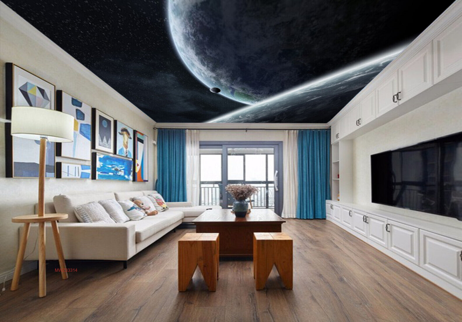 Avikalp MWZ3331 Earth Space Solar System HD Wallpaper for Ceiling