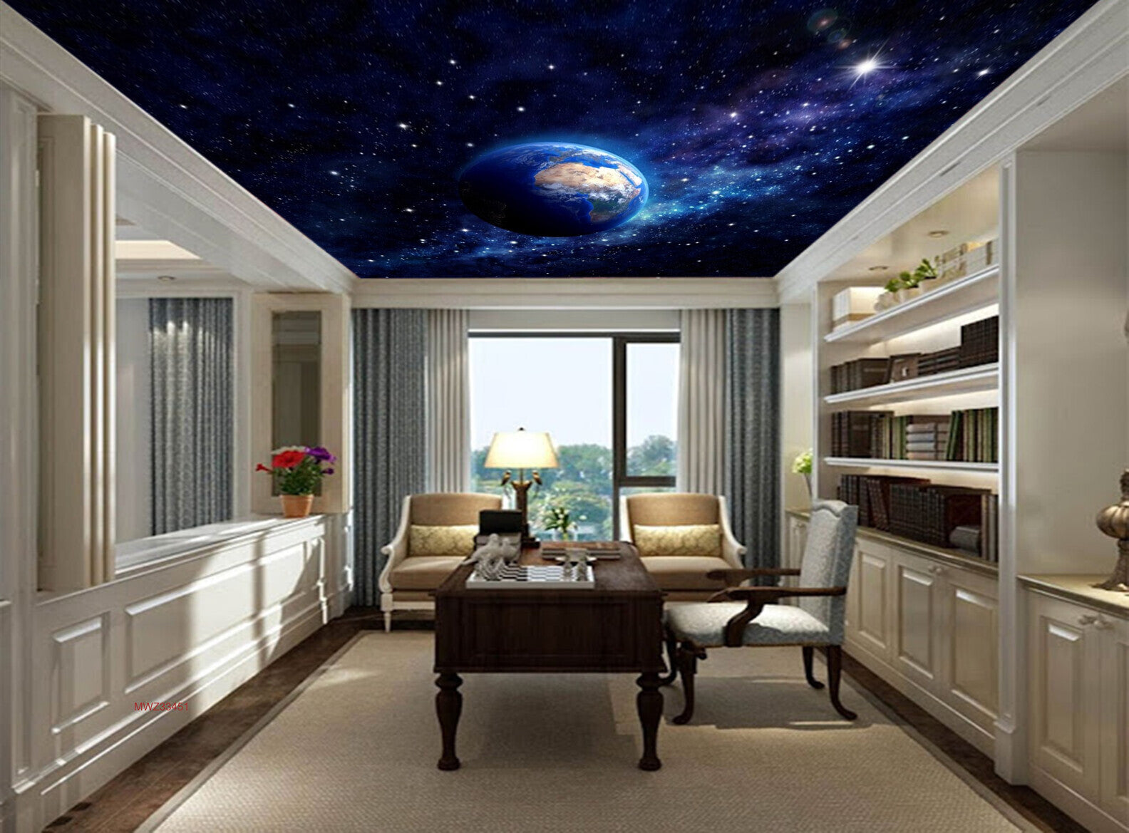 Avikalp MWZ3345 Earth Stars Space HD Wallpaper for Ceiling