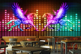 Avikalp MWZ3454 Lighting Violet Pink Red Green Horses HD Wallpaper for Disco Club Karaoke