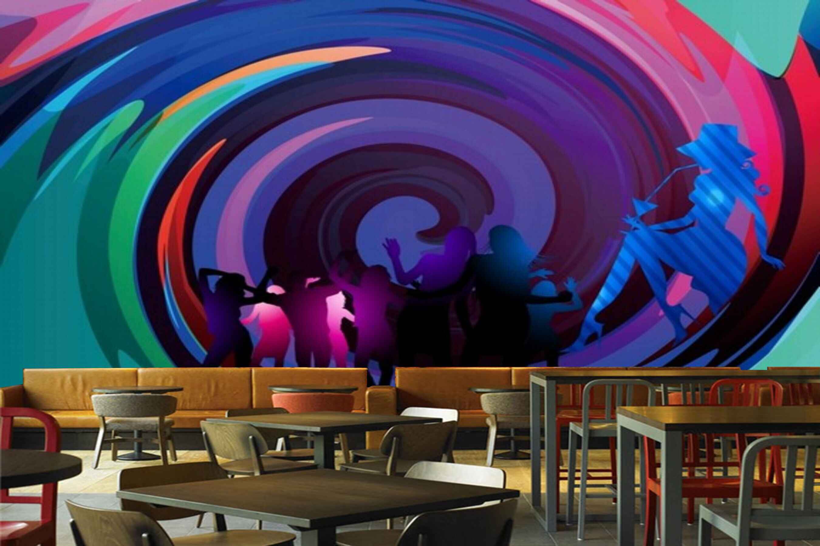 Avikalp MWZ3472 Colorful Vibes Singers HD Wallpaper for Disco Club Karaoke