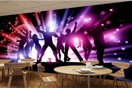 Avikalp MWZ3496 Singing Dancing Stars HD Wallpaper for Disco Club Karaoke