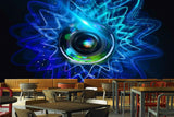 Avikalp MWZ3505 Blue Green Eye Flower HD Wallpaper for Disco Club Karaoke