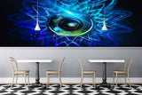 Avikalp MWZ3505 Blue Green Eye Flower HD Wallpaper for Disco Club Karaoke