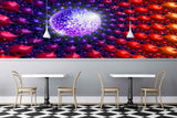 Avikalp MWZ3513 Red Purple Sphere Lightings HD Wallpaper for Disco Club Karaoke