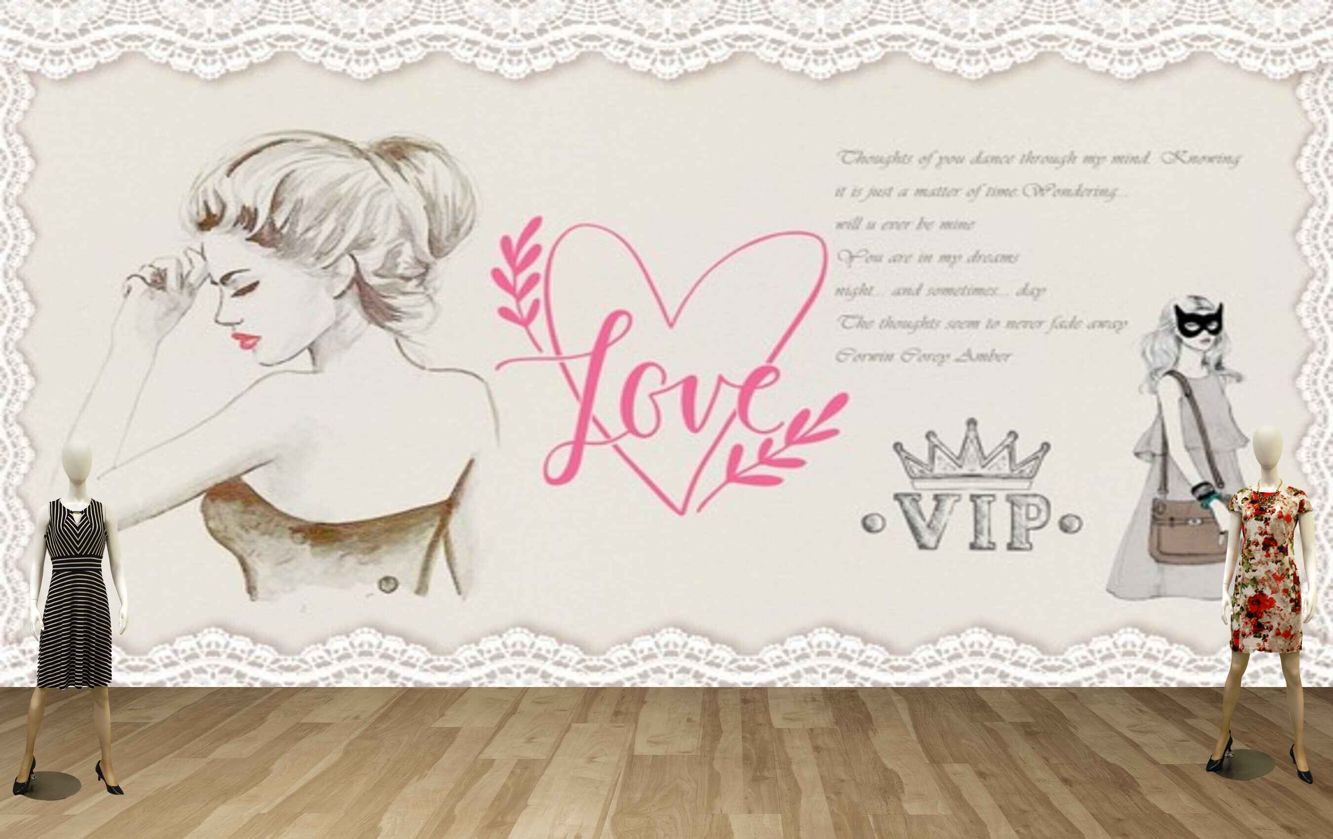 Avikalp MWZ3575 Girls Love Vip Fashion Clothes HD Wallpaper for Fashion Boutique