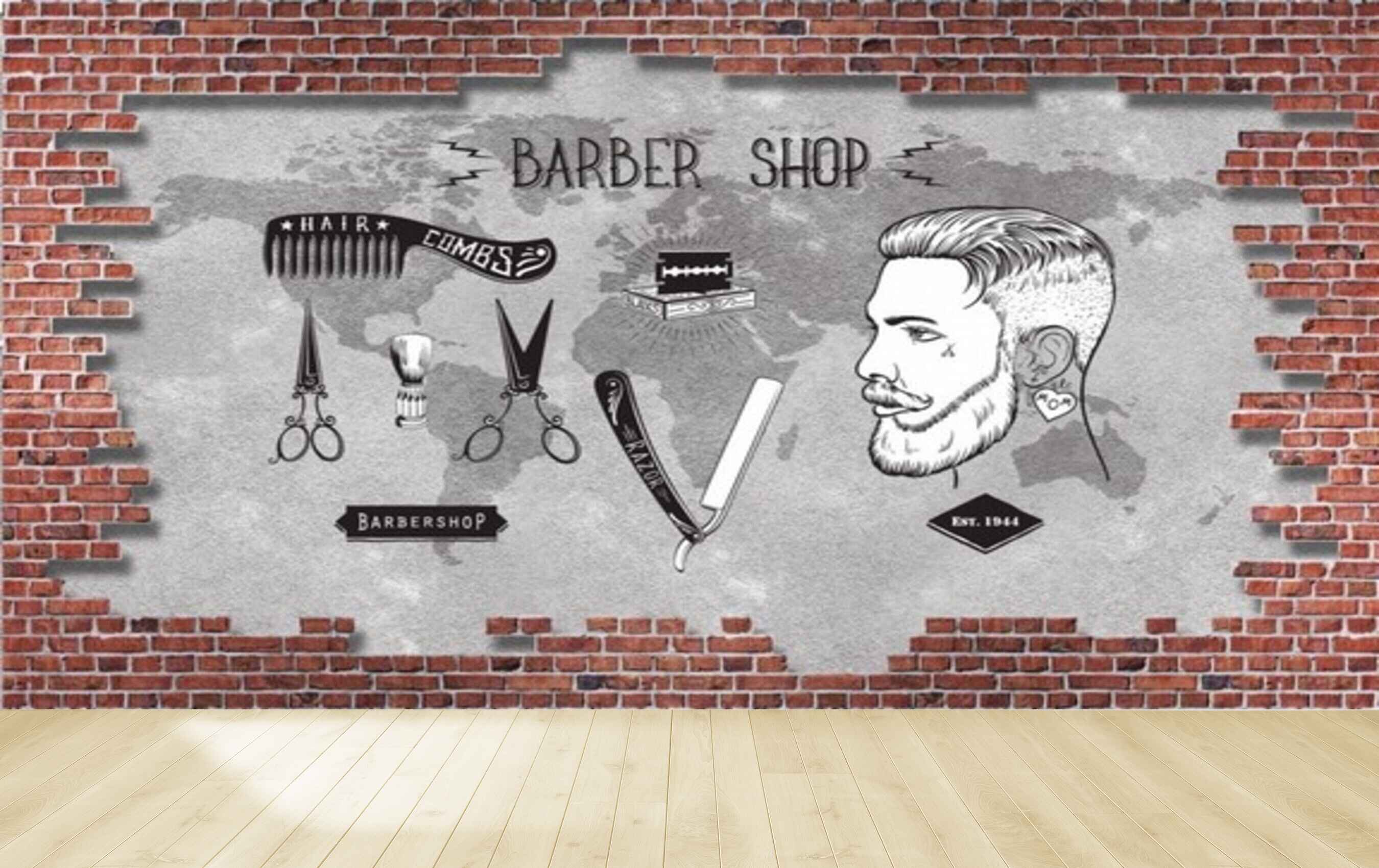 Avikalp MWZ3577 Mens Barabar Shop Combs Scissors HD Wallpaper for Fashion Boutique