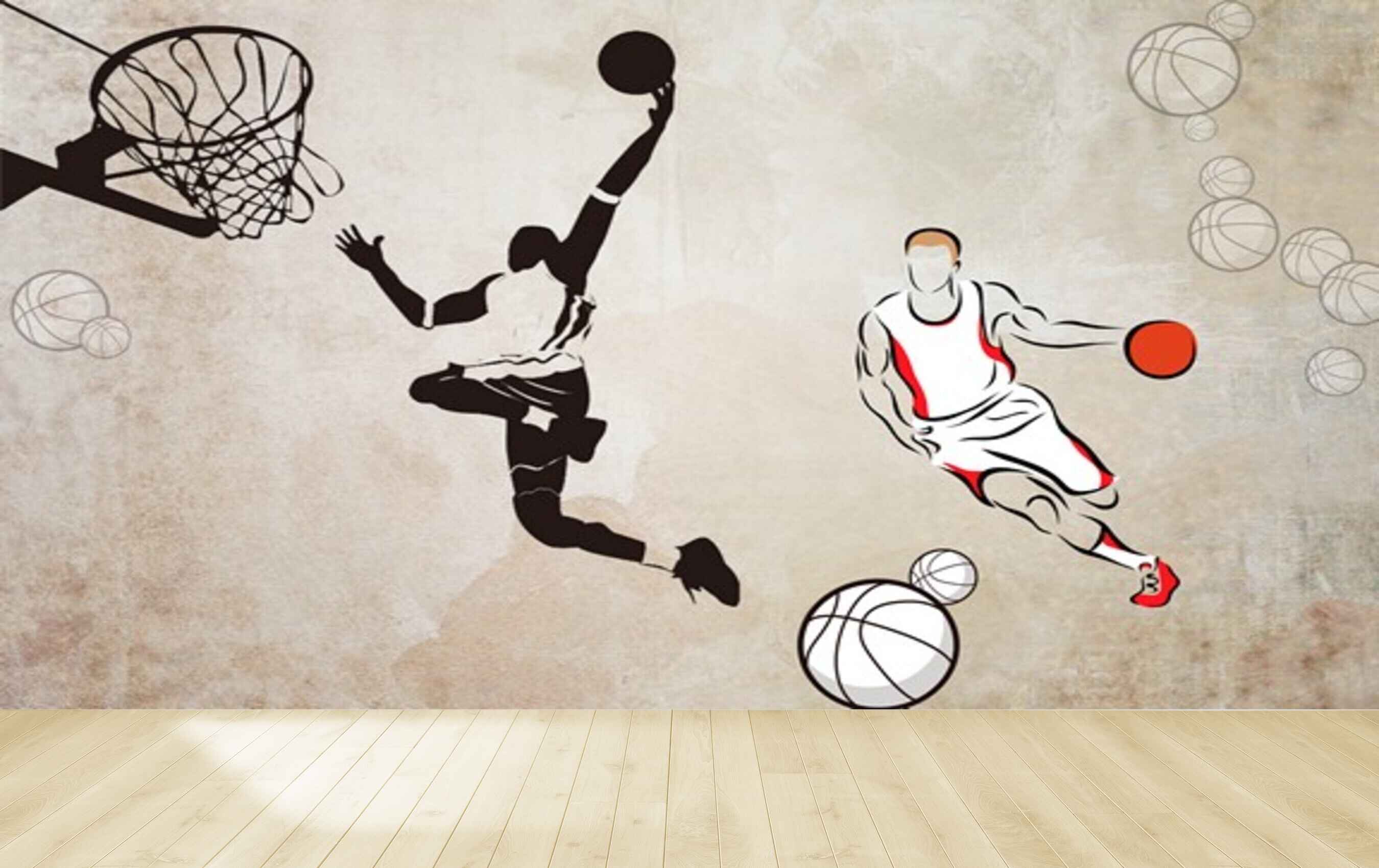 Avikalp MWZ3587 Basket Ball Foot Ball Players HD Wallpaper for Gym Fitness