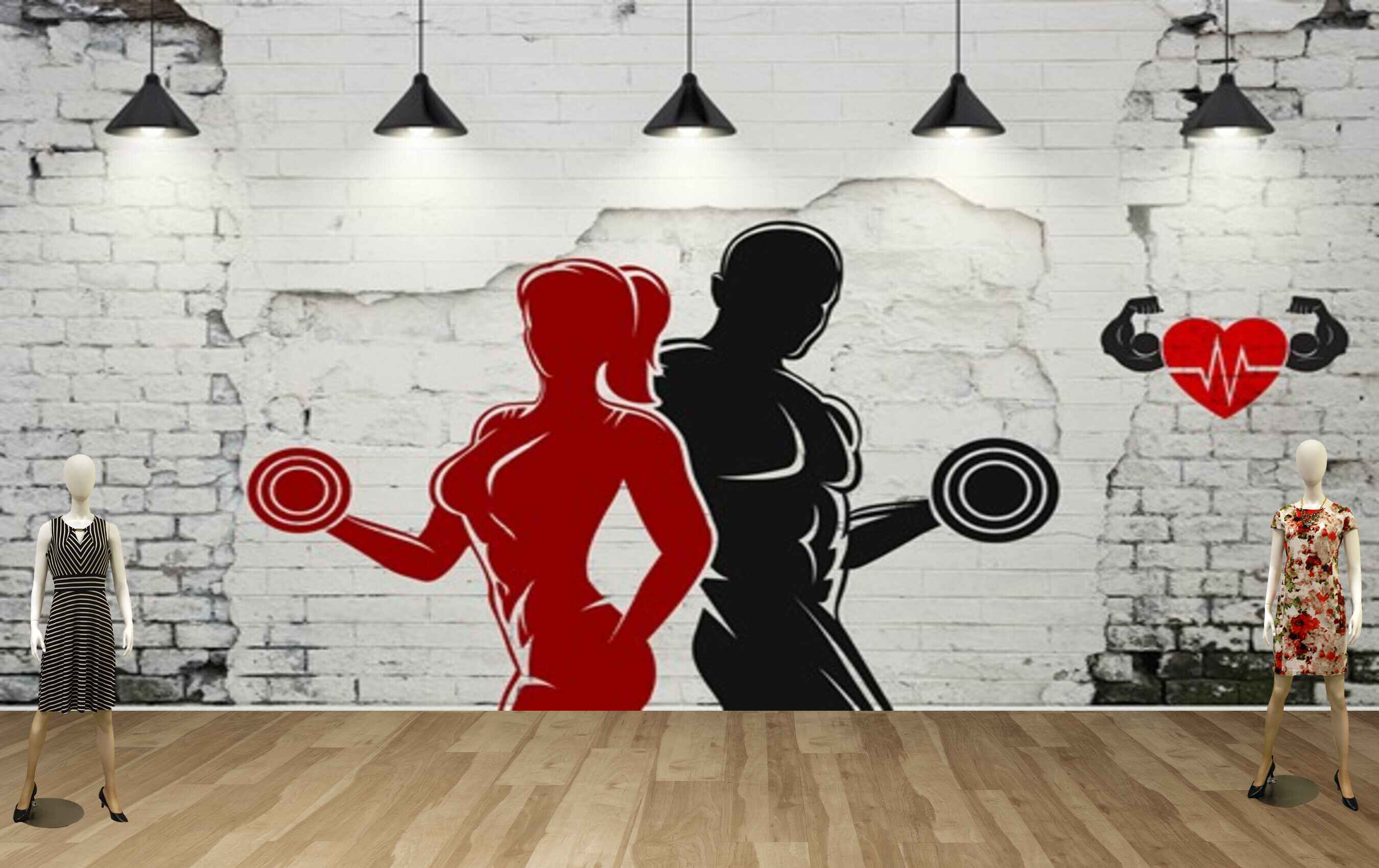 Wallpaper 3D Decoration Murals Wall Fitness Sports Gym Training Hall  Exercise-250Cmx175Cm - Amazon.com