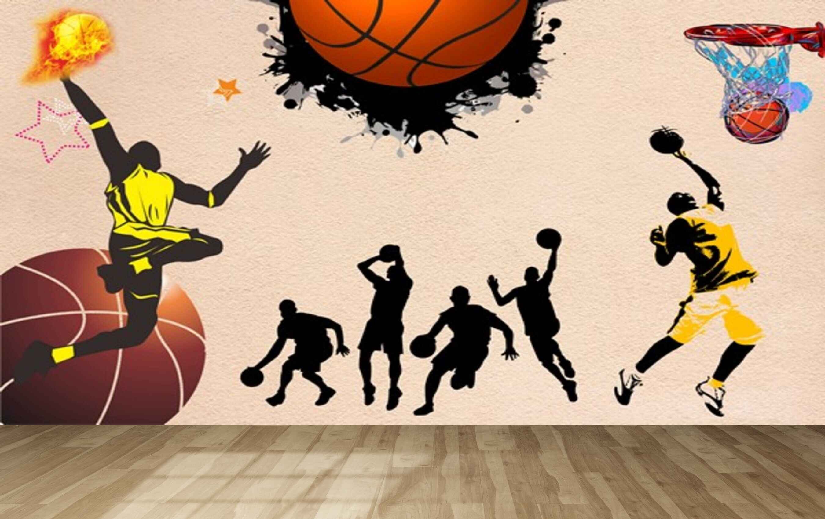 Avikalp MWZ3608 Basket Balls Players Young Boys HD Wallpaper for Gym Fitness